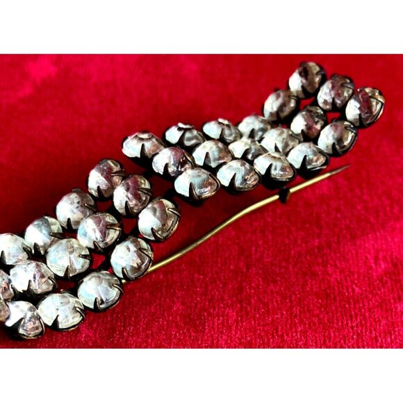 RARE UNUSUAL Georgian Paste Stones Collar Pin Brooch C 18th C 1700s